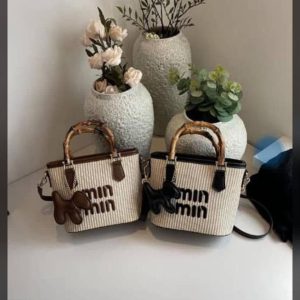Women’s Woven Straw Mini Tote Bag