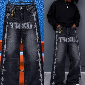 Men’s Wide-Leg Black Baggy Jeans